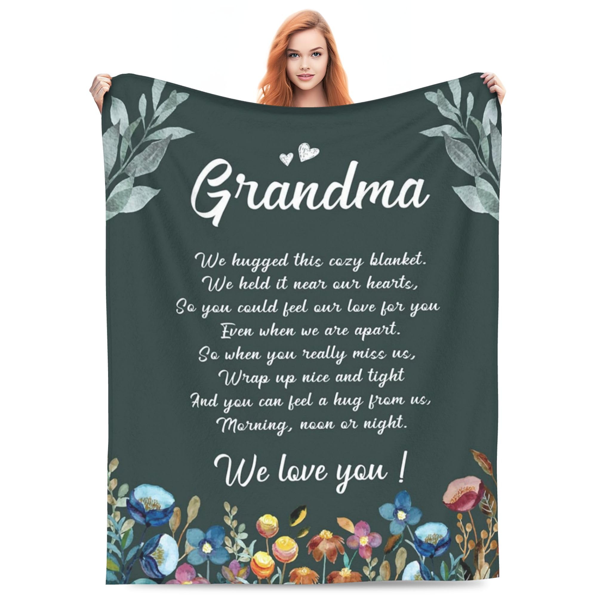 Xinvast Multi Grandma Grandma Gifts From Grandkids, Gifts For Grandma Soft Fleece Blanket, Grandmother Birthday Gift From Granddaughter, Nana Throw Blanket 60"X 50"