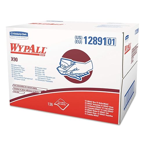 WypAll 12891 X90 Cloths, Brag Box, 11 110 x 16 45, azul mezclilla (caja de 136)