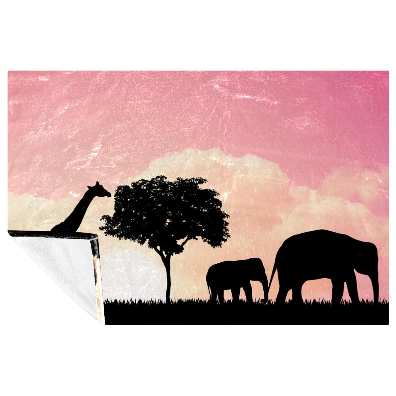 Couverture douce motifs girafes 150 × 100 cm : idée cadeau naissance lit