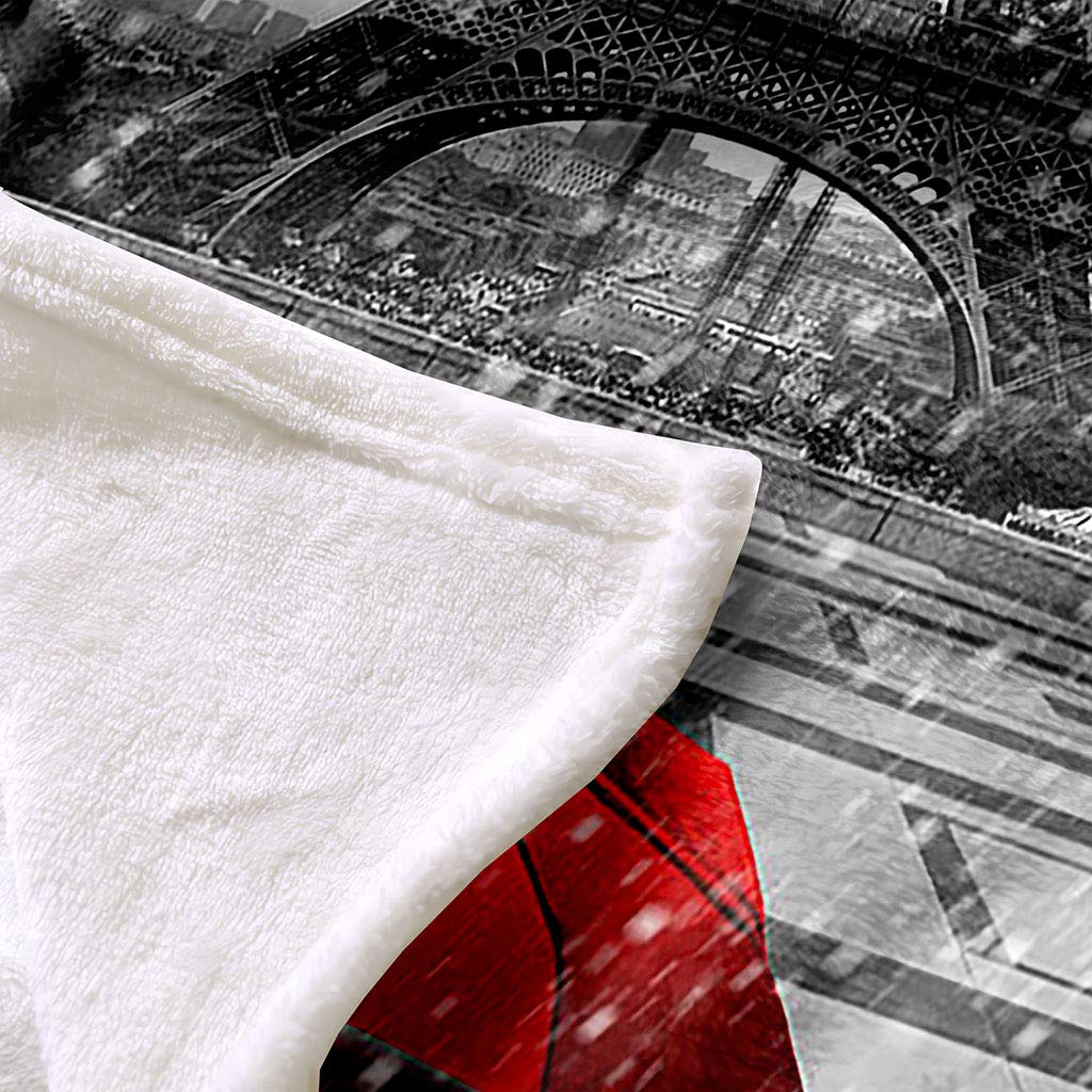 Manta De Franela De Microfibra 150X200Cm Manta De Felpa Suave Para Sofá Cama 3D Paisaje Con Torre De Paraguas Rojos Impresión Patrón Manta Polar Invierno Gruesa Y Esponjosa Caliente Transpirable