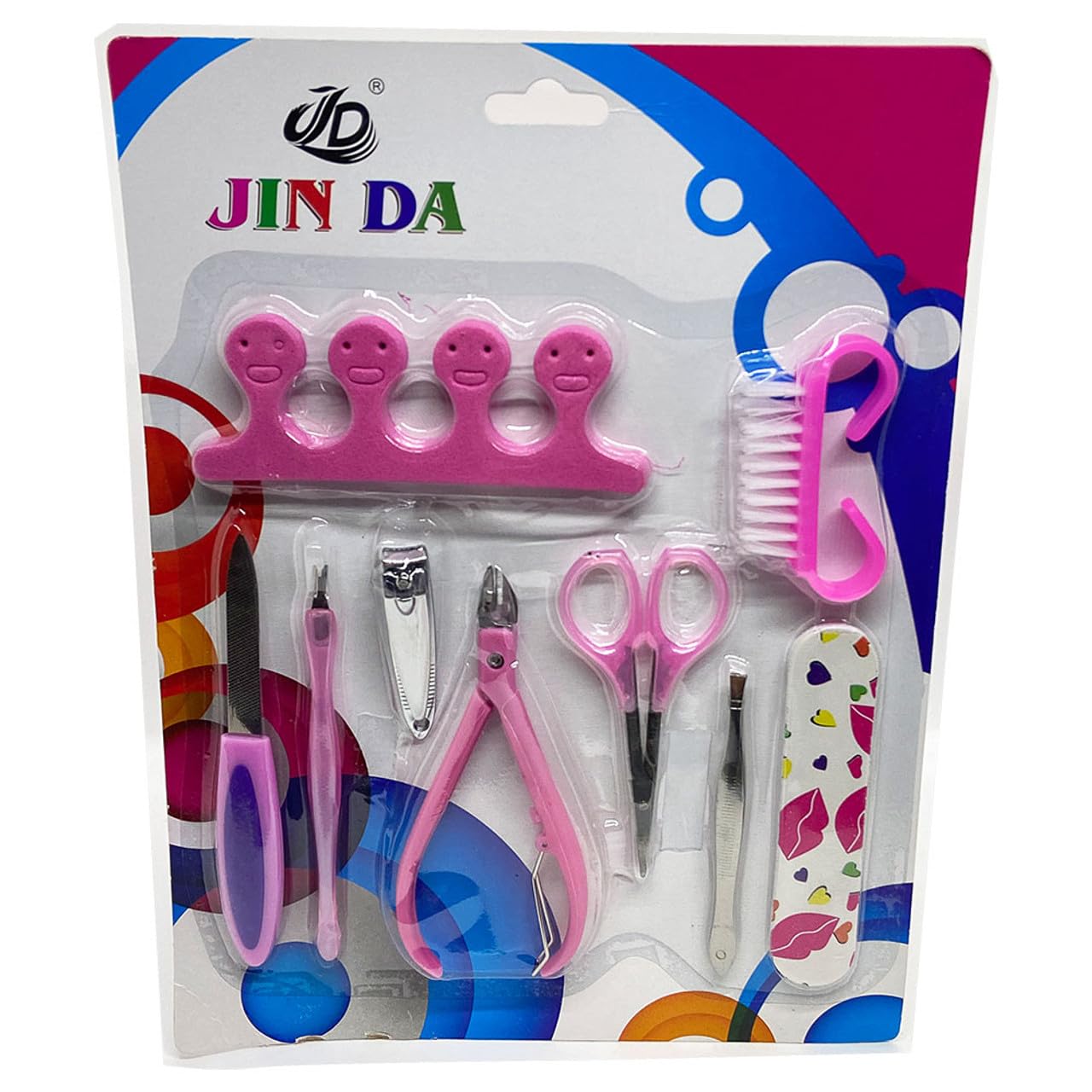 9 Pieces Mini Manicure Kit Nail Clipper Set, Stainless Steel Pedicure Kit Nail Buffer, Nail Brush, Scissor Nail Grooming Set Nail Cutter, Tweezer, Cuticle Remover-image-16