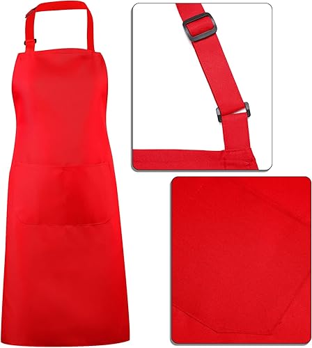 Miniatura 4 de SATINIOR Disfraz de chef de 2 piezas para mujeres y hombres, juego de delantal para adultos, delantal de panadero, sombrero para cocinar y cosplay