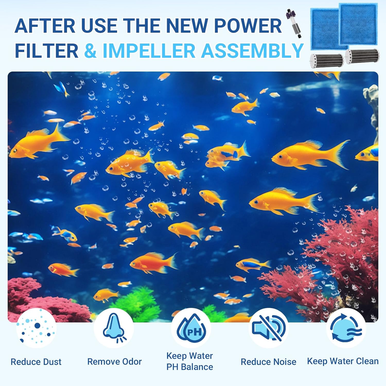 Aquarium Filter Cartridges Kit For Marineland Penguin Power Filters 350 Includes Aquarium Impeller, Rite Size C Filter Cartridges, Biowheel Filter for Fish Tank Multiple Stage Filtration, PRBW2350B