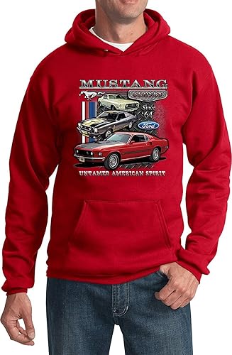 Lucky Ride Sudadera con capucha Ford Classic Mustang para hombre Untamed American Spirit