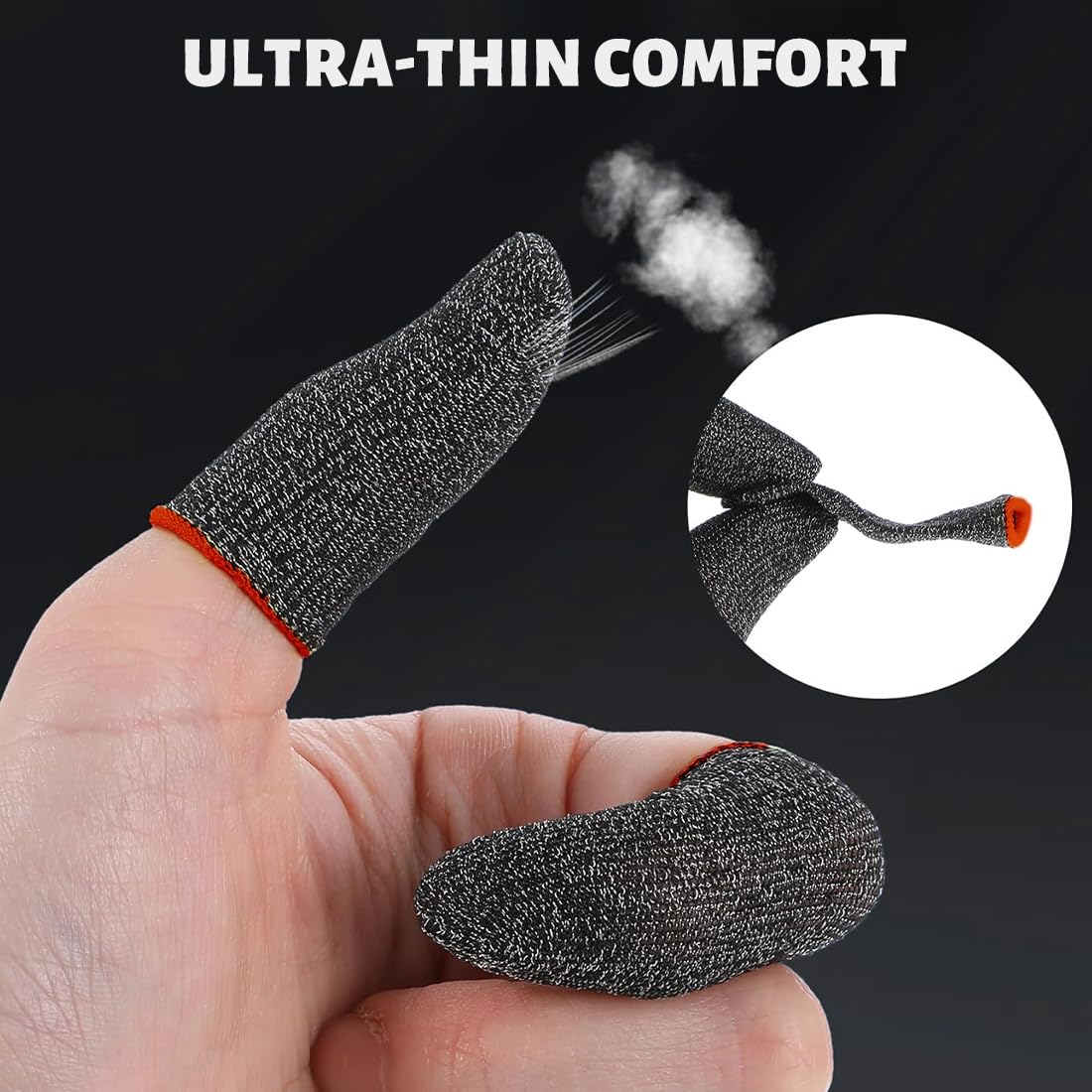 10 Pezzi Mobile Game Finger Sleeve, Fibra d'Argento Risposta Agile Touch Screen Thumb Sleeve, Traspirante Copridito da Gioco Professionale con Antiscivolo e Resistente, Sudore
