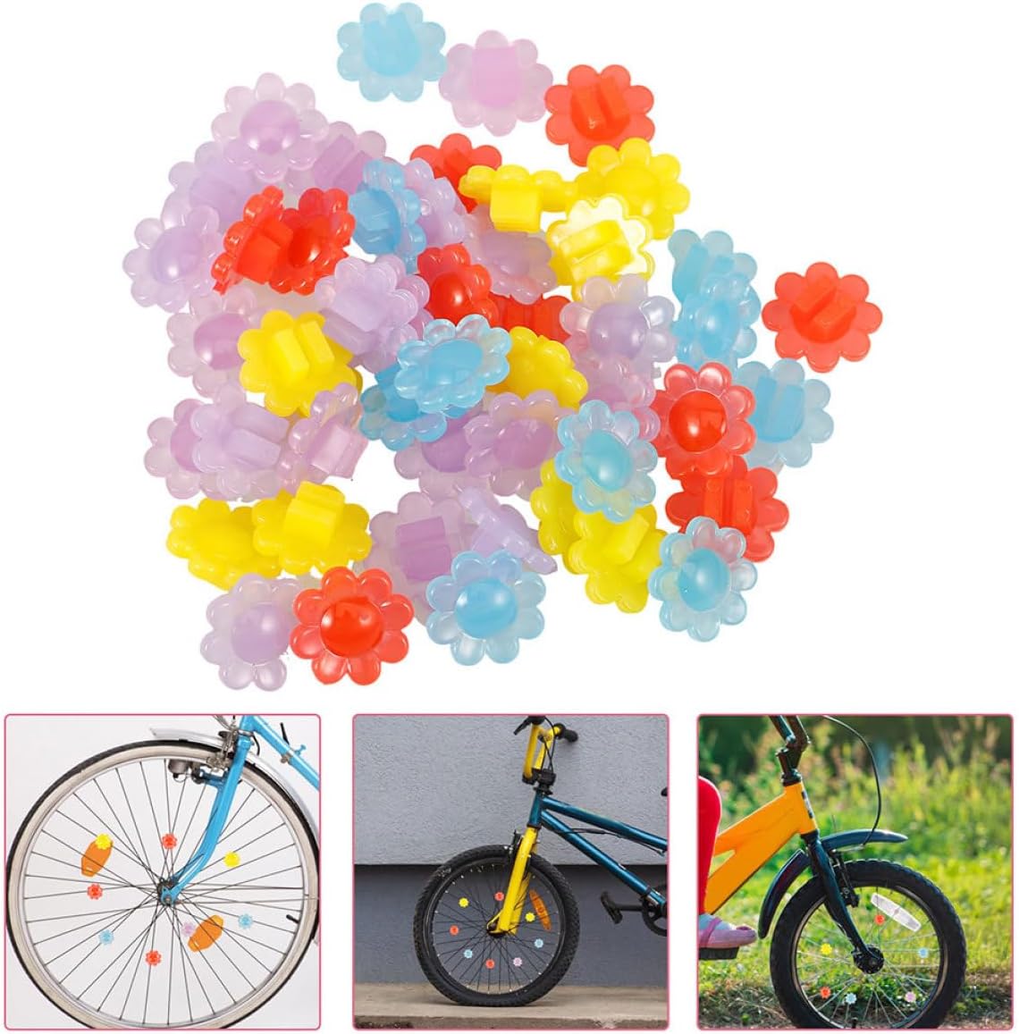 80pcs Bicycle Spoke Beads Bike Wheel Decoration Small Plastic Beads Fun Bike Accessories for Boys and Cycling Wheel Decor