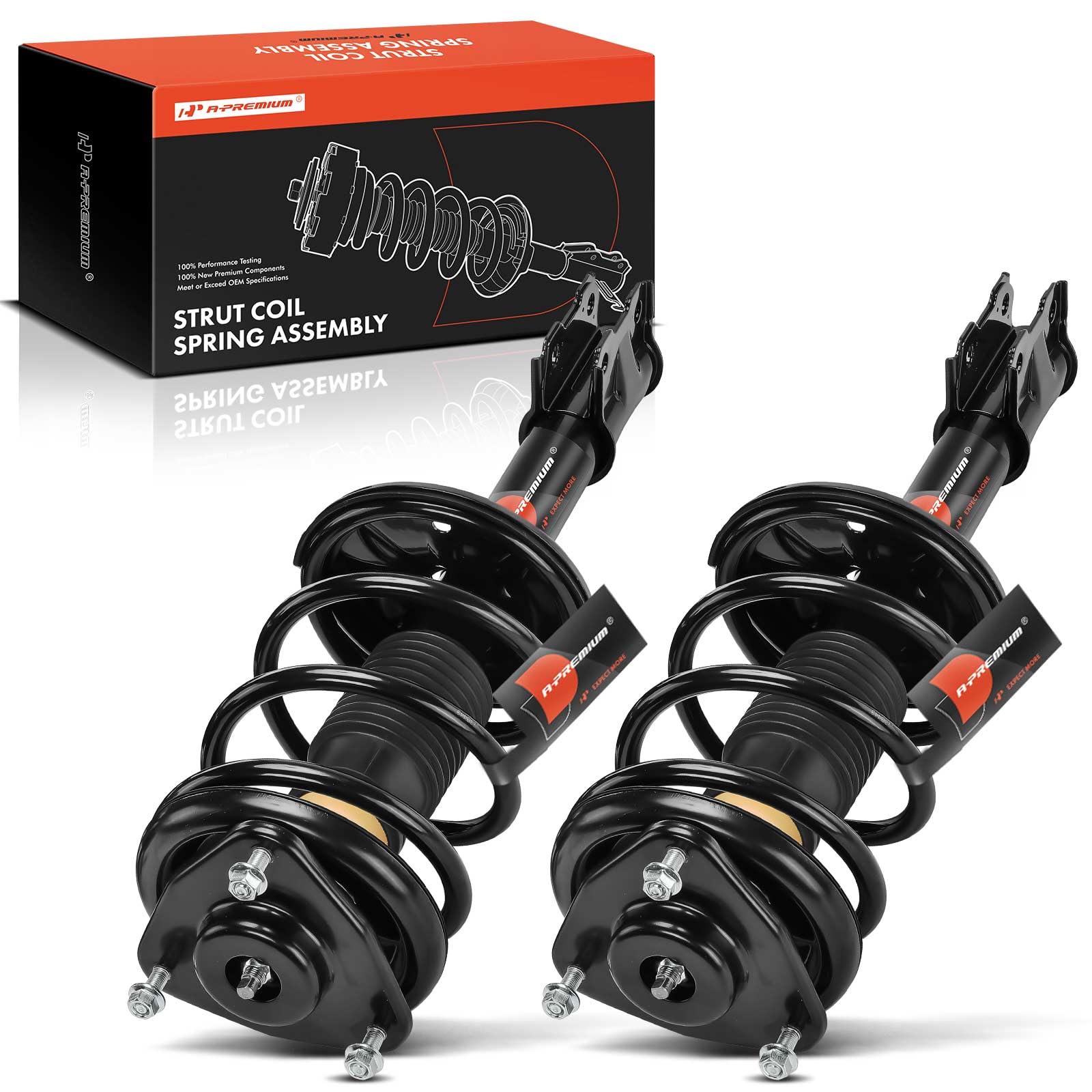 A-Premium Front Pair (2) Complete Strut and Coil Spring Assembly Compatible with Mitsubishi Outlander 2003 2004 2005 2006, Driver and Passenger Side