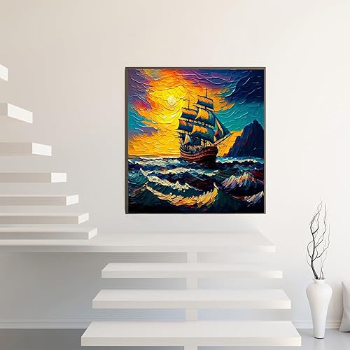 Miniatura 9 de YPF Kits de pintura de diamantes de Navidad para adultos, kits de arte de diamantes para niños, principiantes, bricolaje 5D, taladro completo, arte