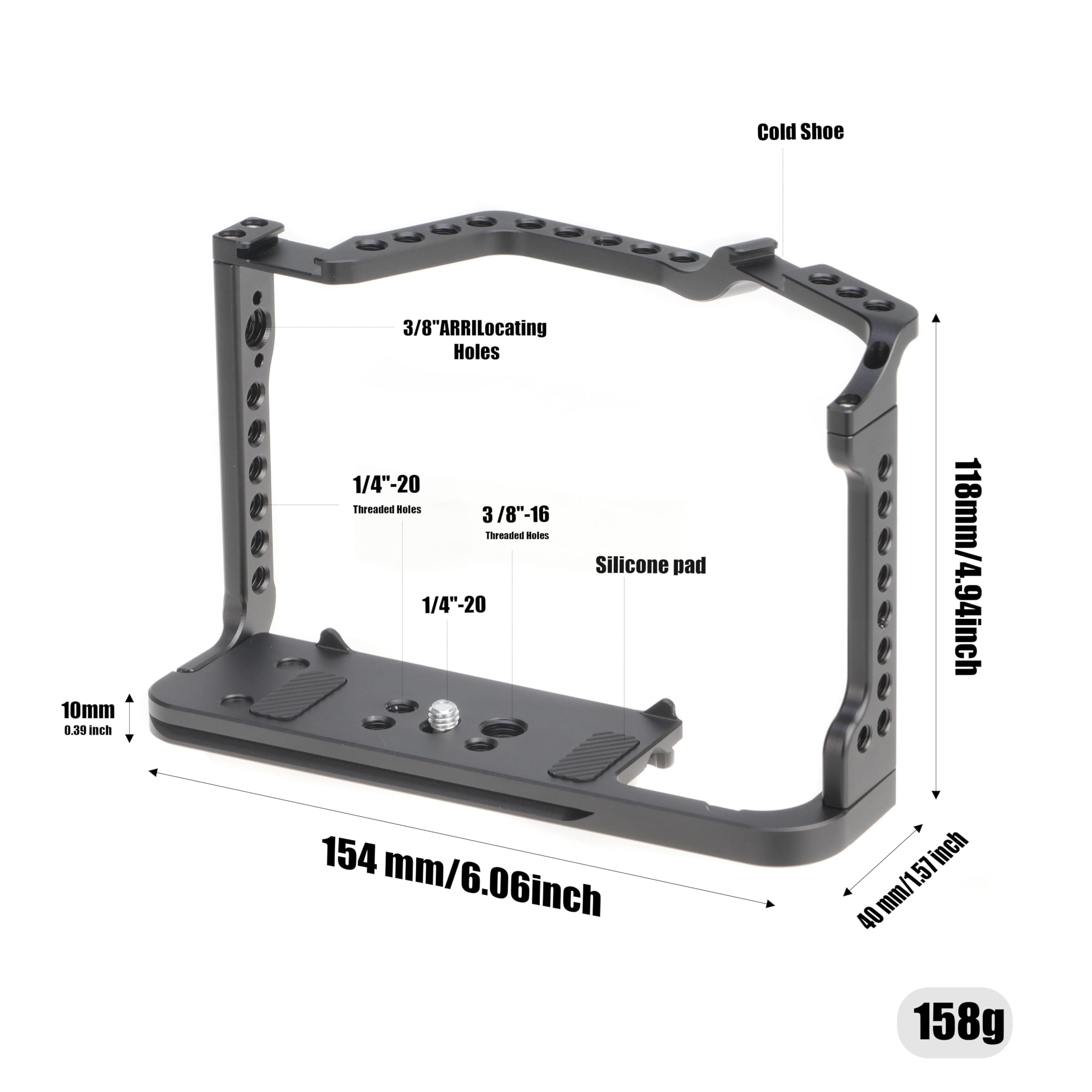 Hersmay - Gabbia per fotocamera EOS 90D, 80D, 70D, in alluminio, per fotocamere mirrorless Canon EOS 90D/80D/70D, con attacco a scarpa fredda, fori di posizionamento della maniglia, fori multipli per
