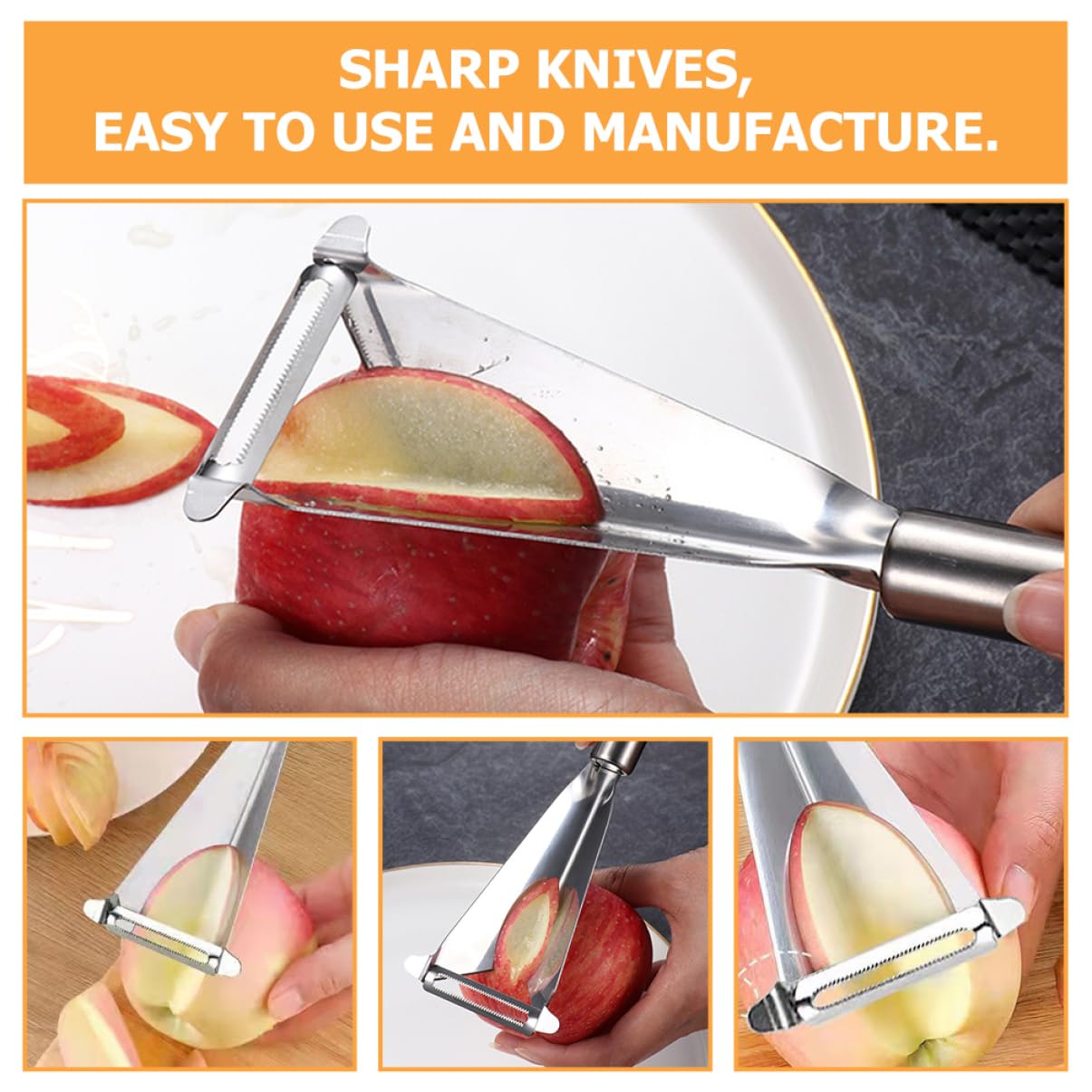 Cabilock 2 Juegos Recortadora De Pelo Triangular De Manzana Cortador De Frutas Canasta De Frutas Para La Cocina Vaso Picador De Frutas Tabla De Quesos Silver Acero Inoxidable 2 Piezas * 2