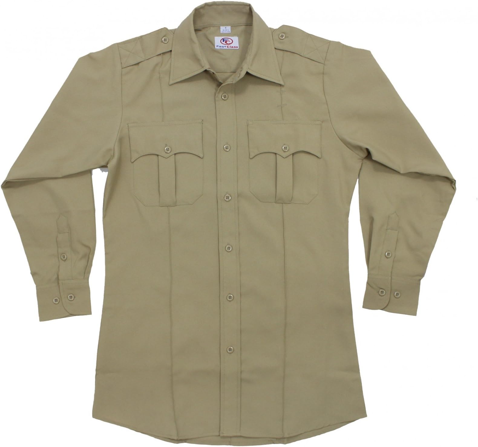 First Class 100% Polyester Long Sleeve Zippered Uniform Shirt