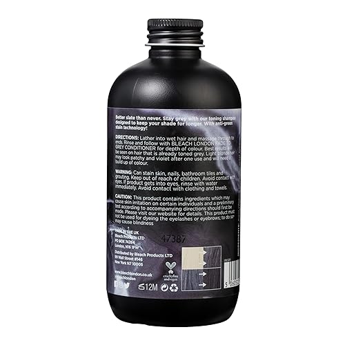 Miniatura 2 de Bleach London Champú Fade to Grey  Fórmula de tonificación gris vegana y aprobada por PETA, para cabello rubio y gris, depósito de color, aspecto