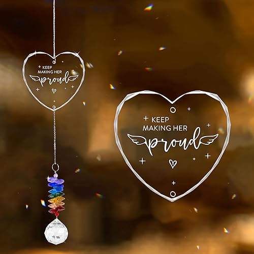 Adornos de Navidad - Regalo de condolencia para la pérdida de un ser querido - Adorno atrapasueños - Creador de arcoíris de cristal - Decoración de