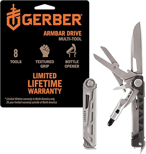 Miniatura 18 de Gerber Gear Armbar Trade Multiherramienta 8 en 1 - Hoja de borde liso de 2.5 pulgadas, barra de palanca, martillo - Equipo y equipo EDC - Onyx