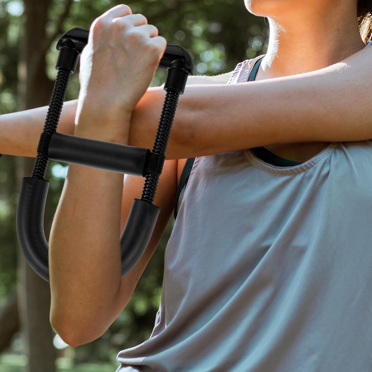 Power Wrist Device Forearm Strength Trainer for Athletes Indoor Fitness | Portable Strength Training Tool, Metal ABS Sponge Build, Black Finish, Workout Programs and Flexibility Practice