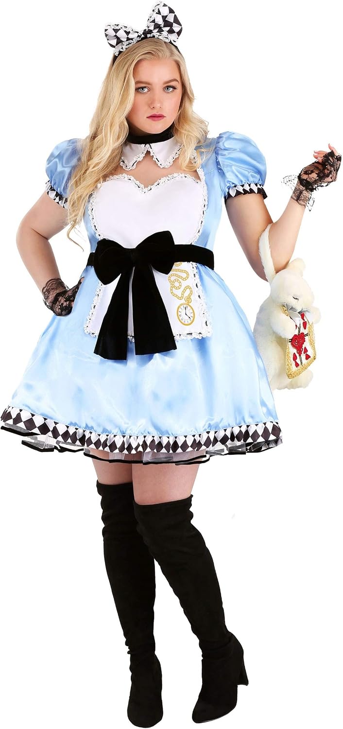Alluring Alice Costume Dress for Plus Size Women, Adult Storybook Wonderland Outfit