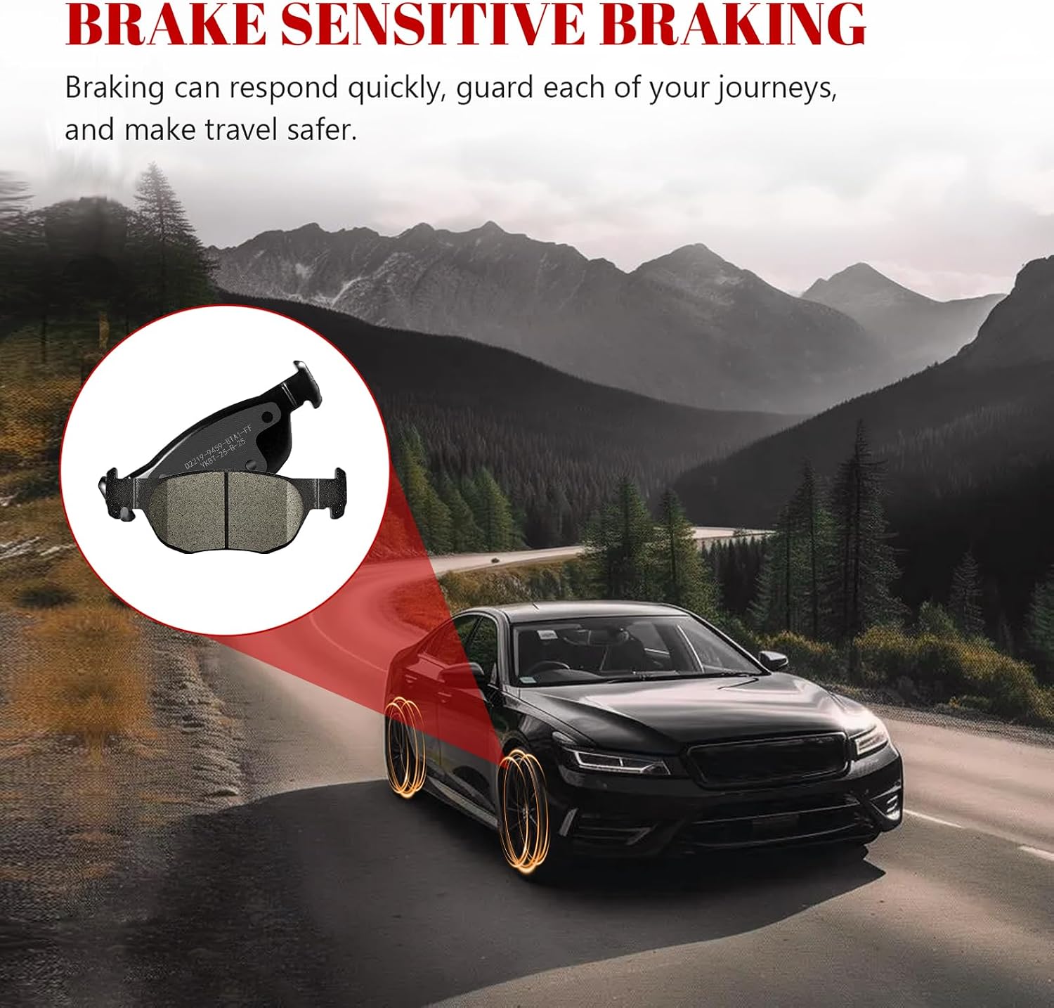 Ceramic Disc Brake Pads Set Front and Rear Replacement for Mazda 3 Sport 2019 2020 2021 2022/3 2019-2023