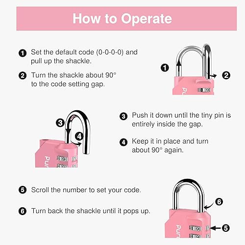 Miniatura 6 de Puroma 1 candado de combinación para casillero de 4 dígitos al aire libre impermeable para escuela, gimnasio, deportes, valla, caja de herramientas,