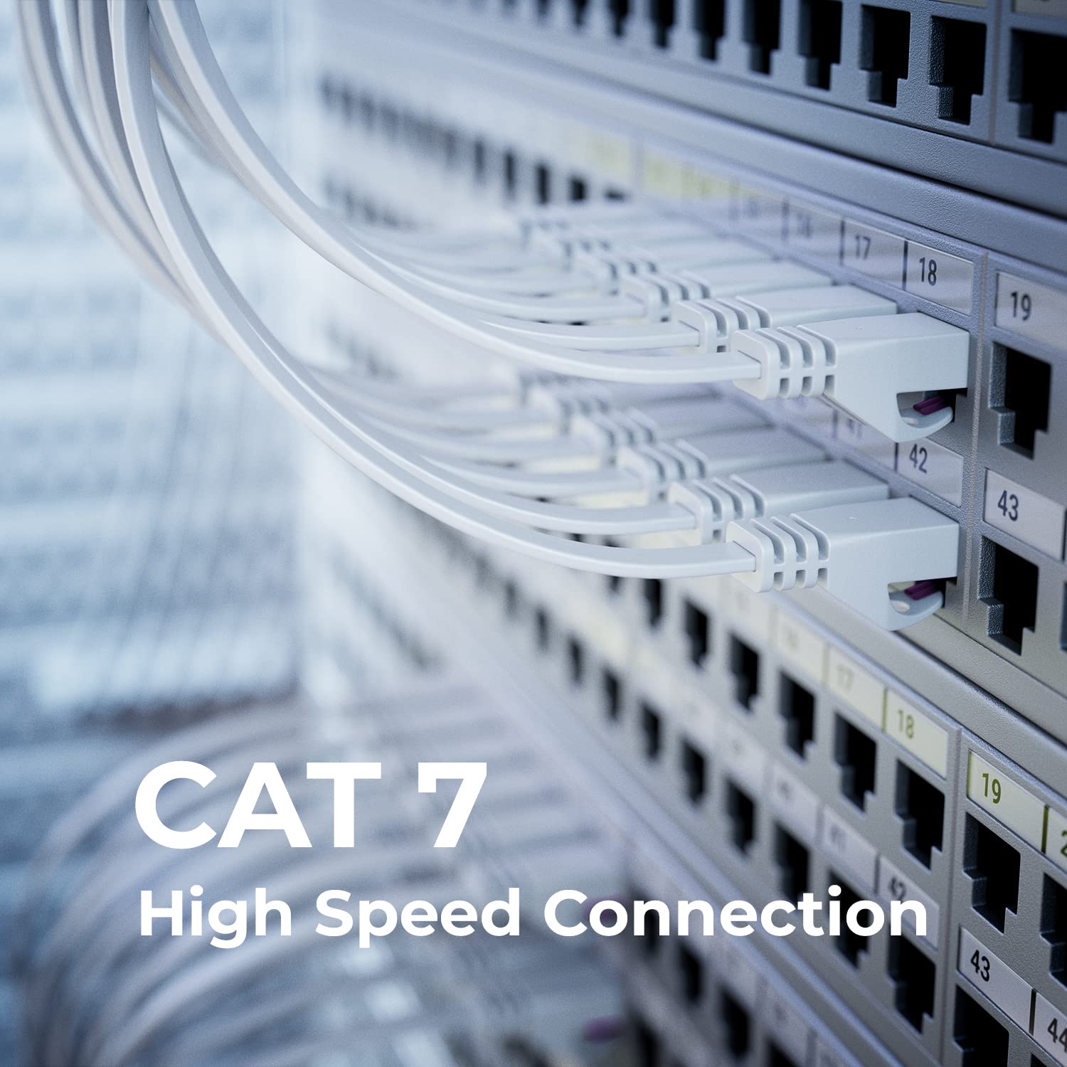 deleyCON 0,5m Cavo Rete CAT7 Piatto (CAT 7 con 10 Gbit/s) Gigabit LAN - Cavo Patch RJ45 Ethernet Installazione Piatto - per Internet Switch Router Modem Patchpanel - Bianco