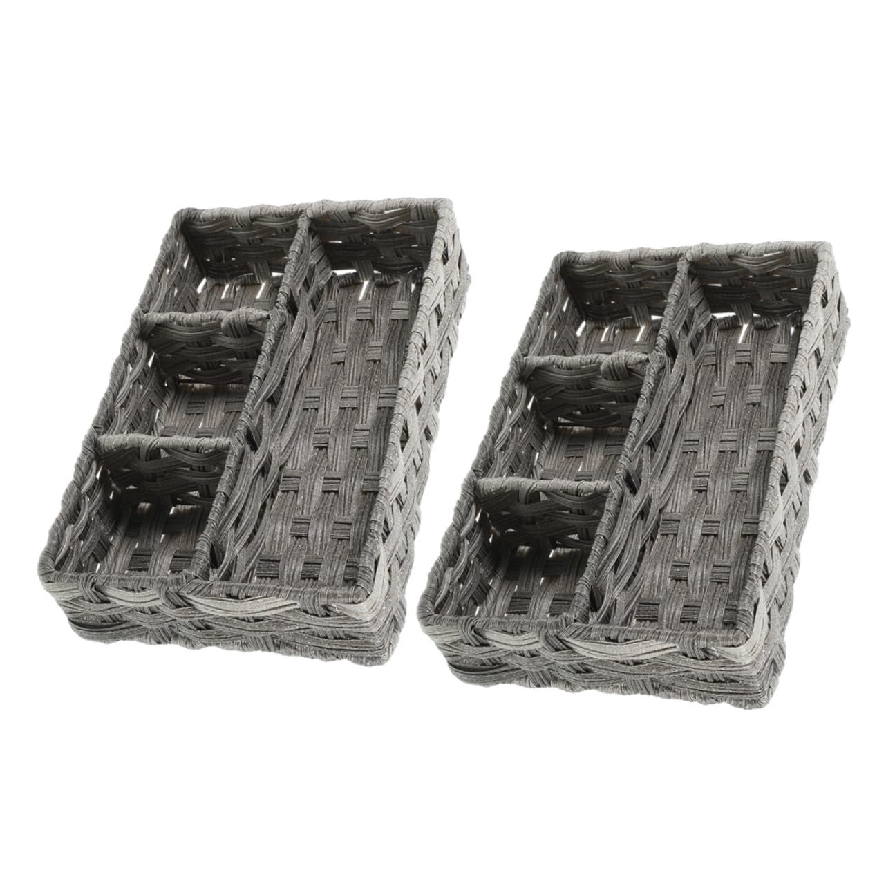 Organizador de maquillaje y joyas en cesta tejida PRETYZOOM para tocador moderno