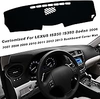 Vista 3 de Funda para salpicadero interior compatible con Lexus IS250 IS350 Sedan 2006-2013, protector de alfombra (borde negro)