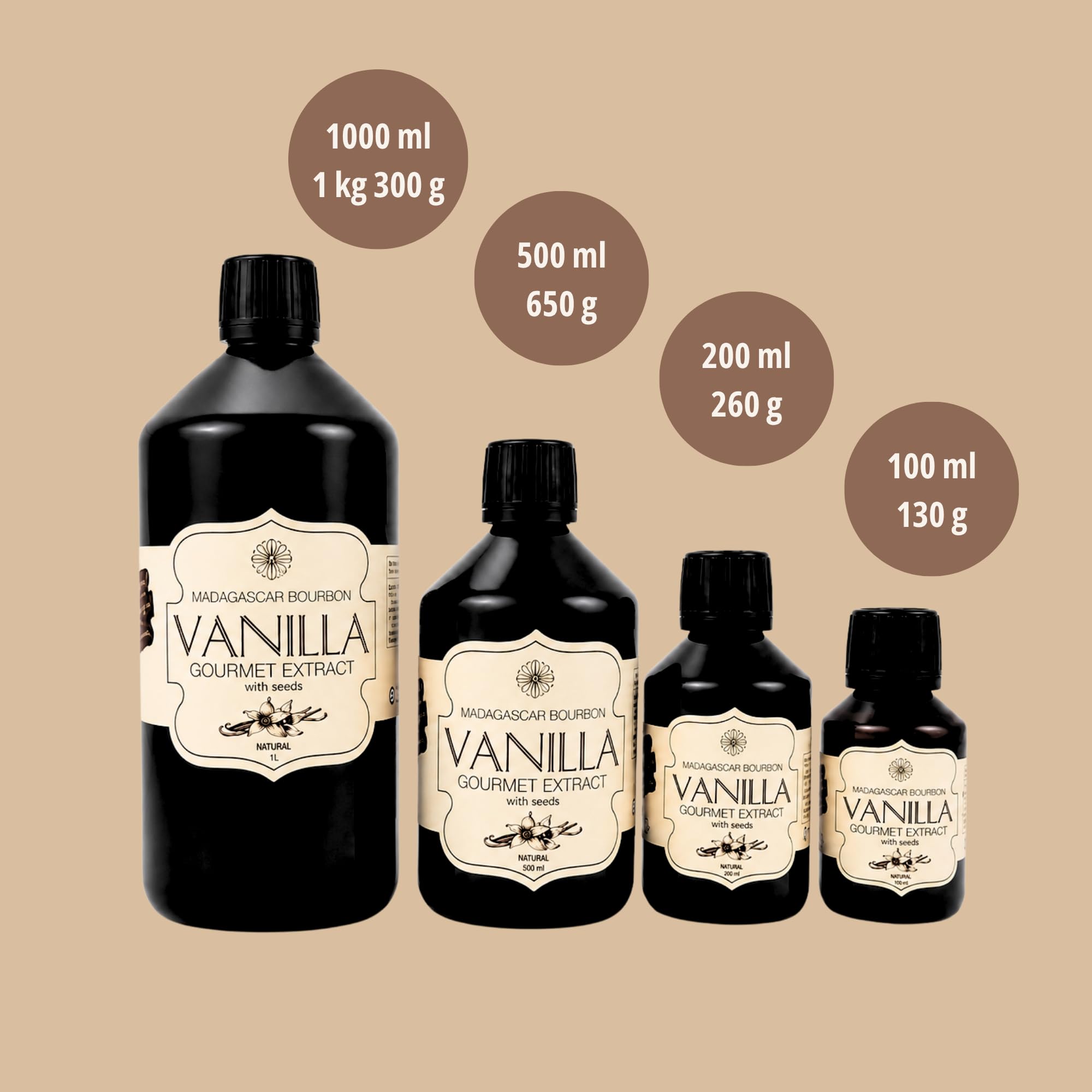 Vanilla Scientific Bourbon Vanilla Extract with Seeds - Professional Alcohol-Free Formula - Madagascar Vanilla for Baking & Desserts - 1l