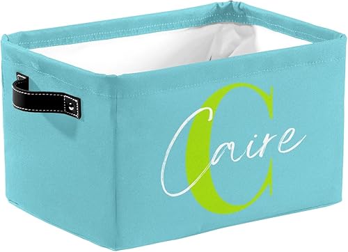Cesta de regalo personalizada con nombre, caja de juguetes de almacenamiento personalizada para niños, organizador de cubos de almacenamiento