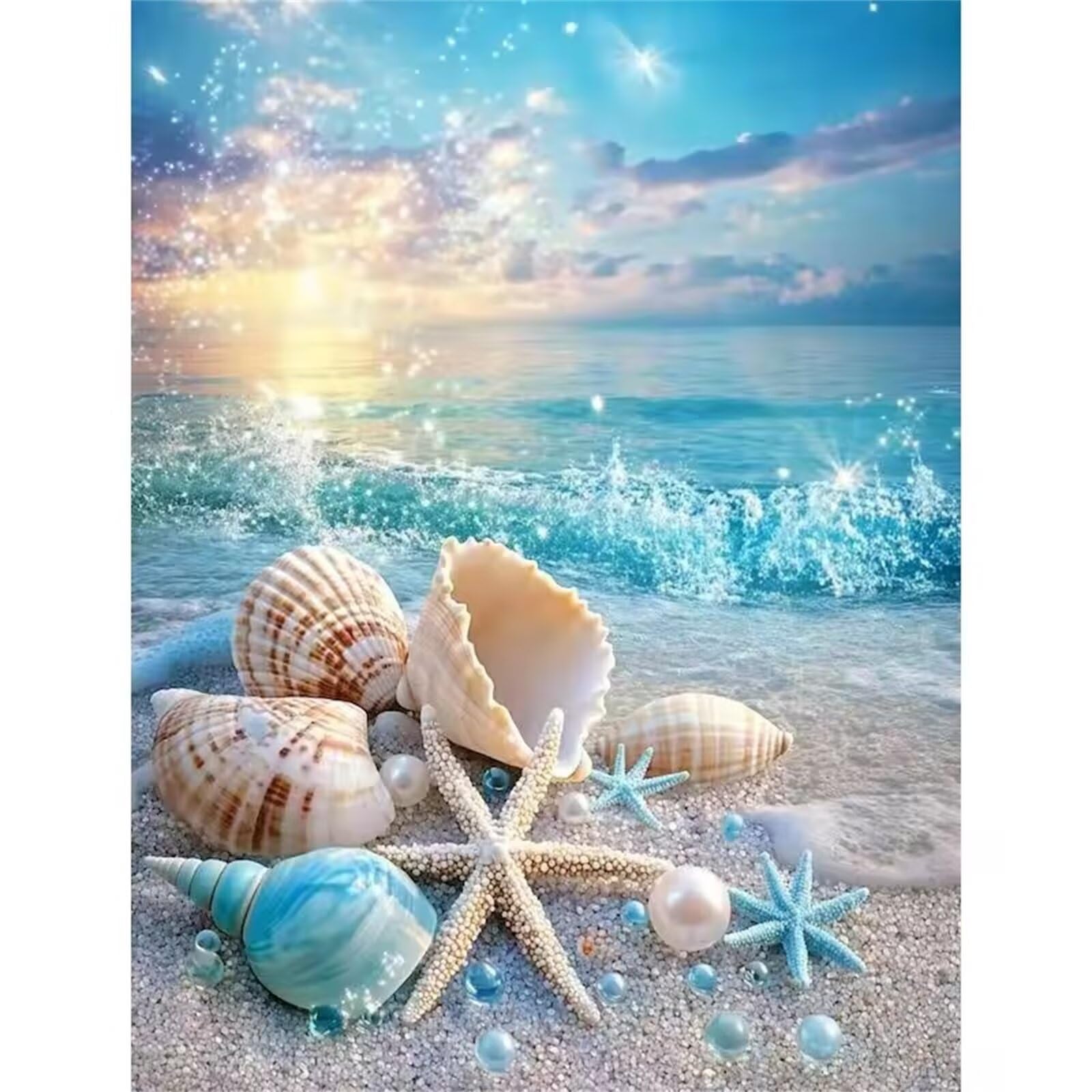 Conchas Playa Estrellas de mar Puzzle 2000 Piezas,Rompecabezas DIY Adultos,Puzle Clásico para Adultos Entretenimiento Creativo, Juegos Desafiantes