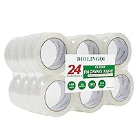 Vista 5 de 36 rollos de rollo de 55 yardas, total de 1980 yardas de cinta de embalaje transparente resistente para embalaje de envío, sellado en movimiento