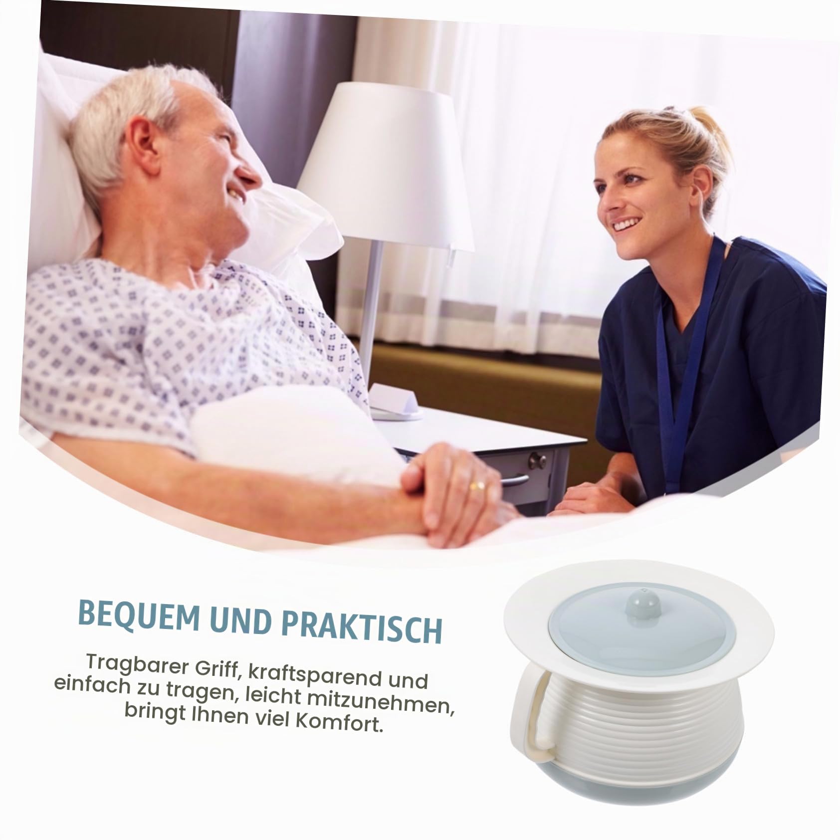 Anneome Nachttopf Mit Deckel Für Erwachsene Urintopf Aus Kunststoff Tragbarer Hauskammer Pot Mit Griff Geruchsisolierend Für Senioren Und Kinder 8.27 X 8.27 X 5.12 in