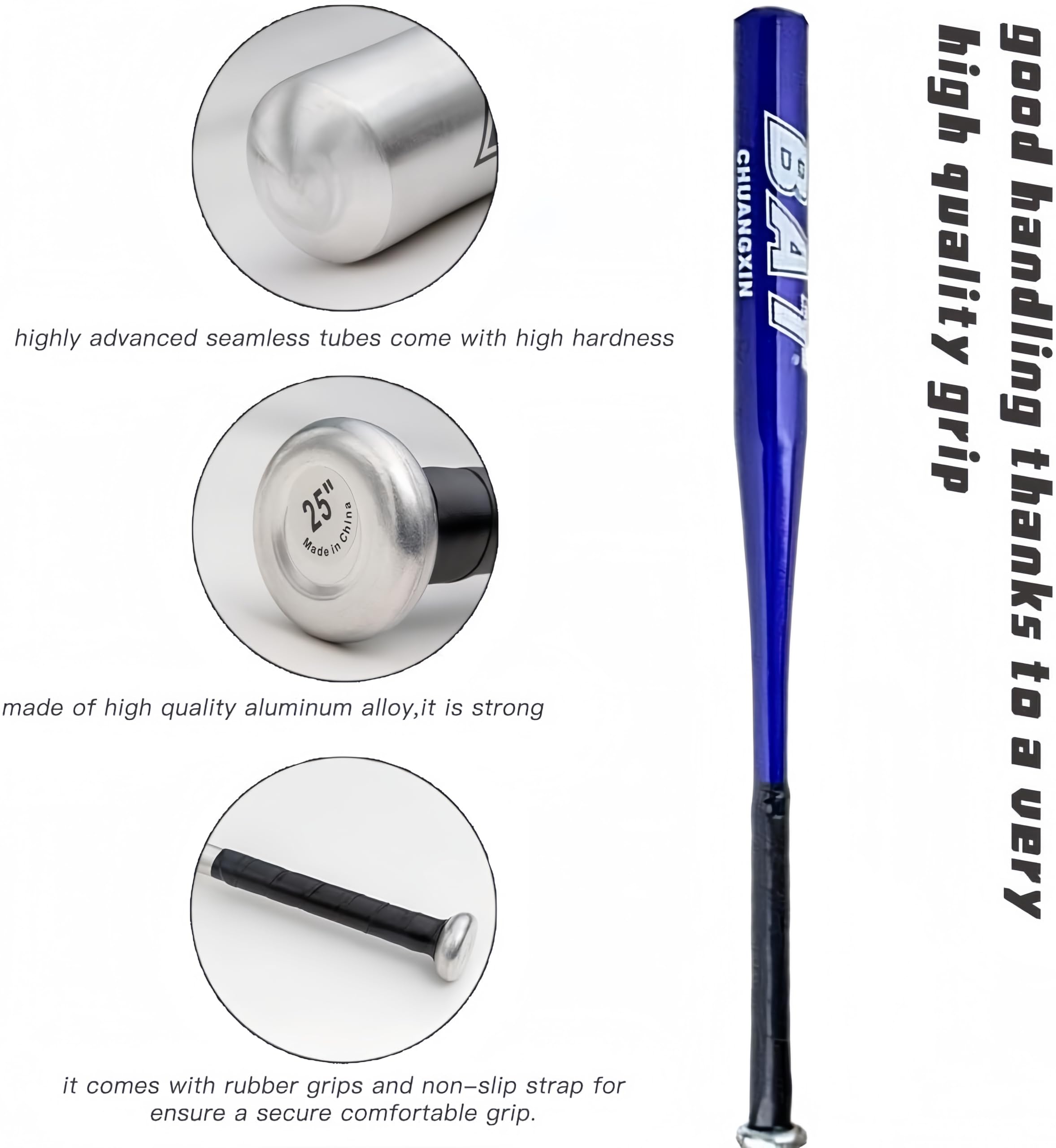 Battes de Baseball 25 Pouce Aluminium Adulte Léger 63.5cm