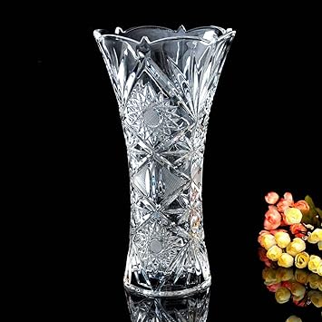 NGEL Crystal Clear Flower Vase for Home Decor