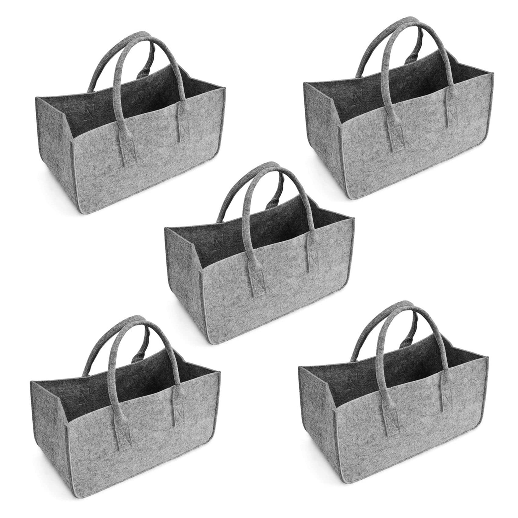 Grendly5 x Felt Handbag, Felt Storage Bag, Large Capacity, Lssig Shopping Bag, gray, Einheitsgrrre