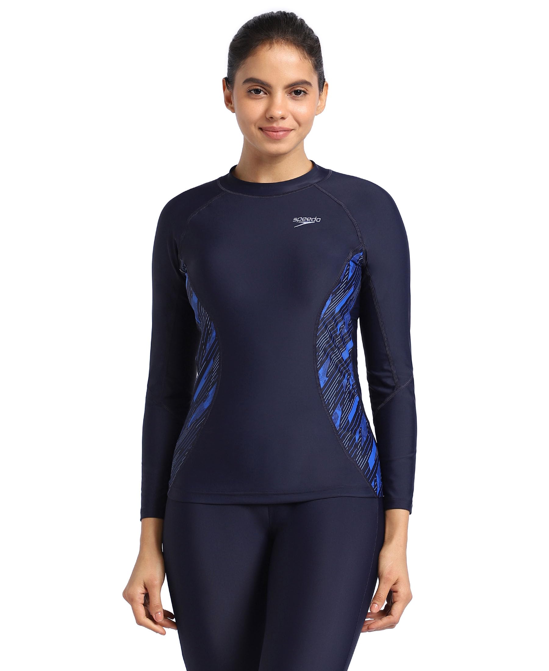 Speedo Womens Endurance Hyperboom Splice Suntop - True Navy & True Cobalt (B0CS3Y2MGN) Amazon Price History, Amazon Price Tracker