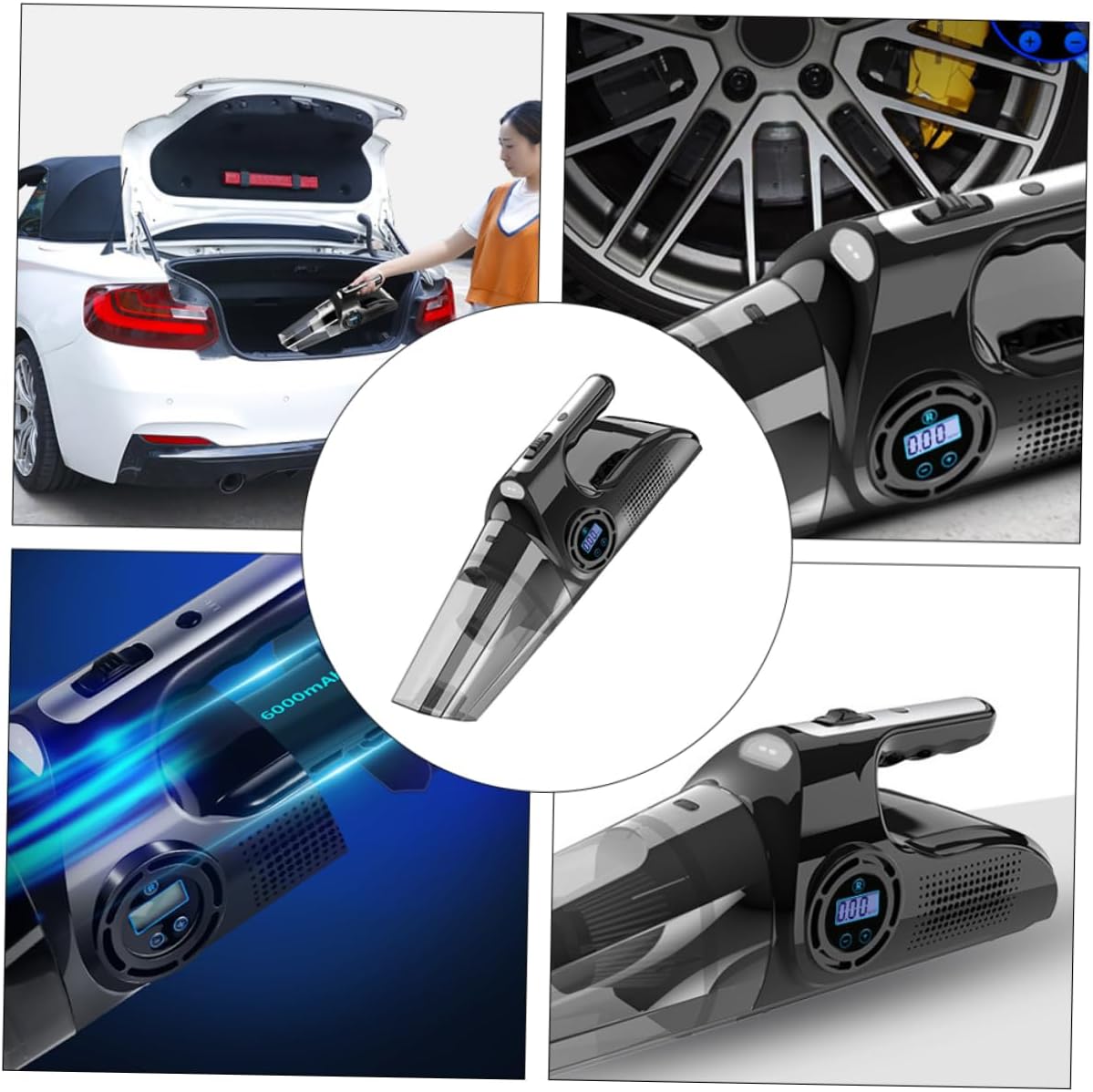 Mobestech 120w Material Car Vacuum Inflator Pump Pressure Gauge Led Light Eco-Friendly Filter