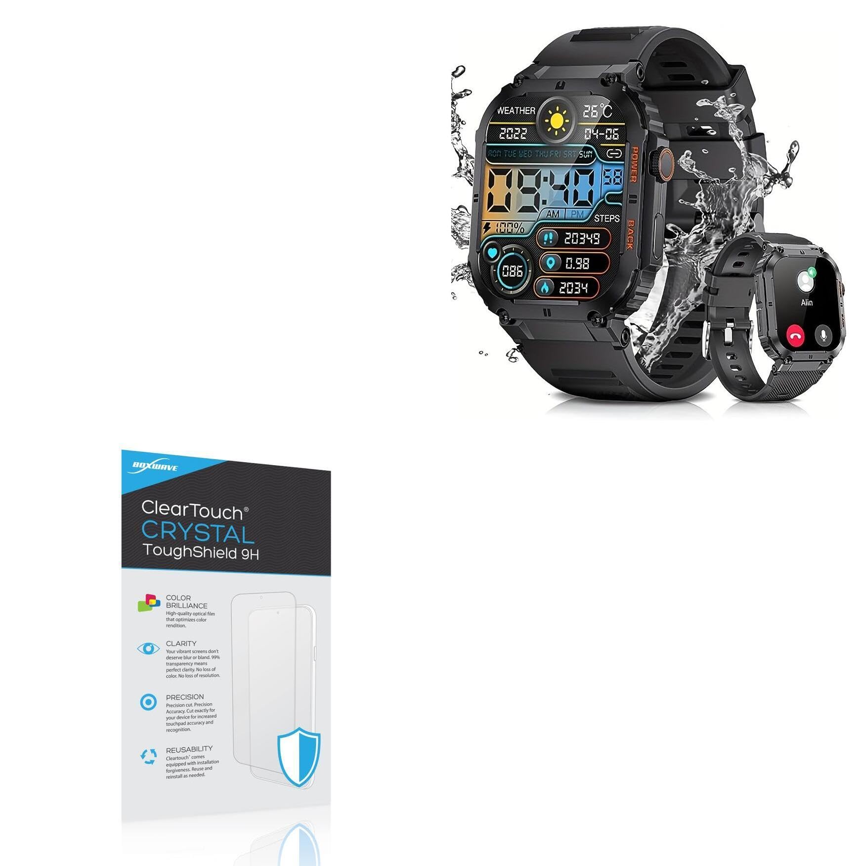 BoxWave Screen Protector Compatible With Luxium Stinger - ClearTouch Crystal ToughShield 9H (2-Pack), Clear 9H Tough Flexible Film Screen Protector