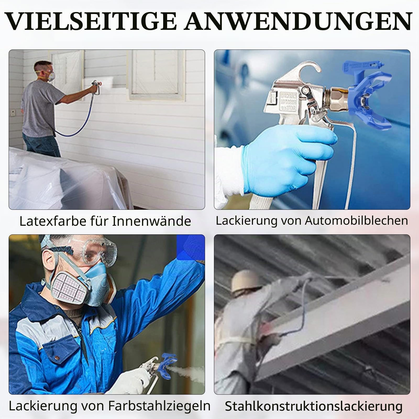 Airless Farbsprühsystem Kit, Airless Pistole Malerei Airless Hochdruck Farbspritzpistole mit Airless-Spritzschlauch,Airless Düsenverlängerung, spritzdüse und Airless-Spritzpistole Mesh Filterelement