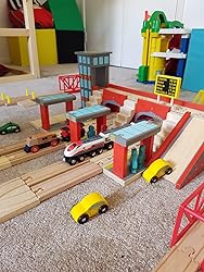 Bigjigs Rail Railway Station Wooden Train Set Toys Kids Toy Set