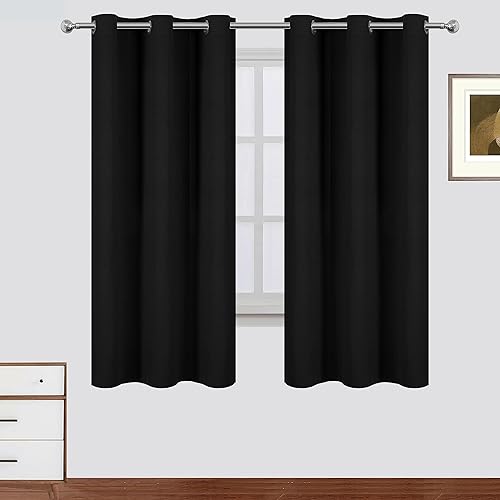 Miniatura 2 de LEMOMO Cortinas 100% opacas de 42 x 63 pulgadas, 2 paneles de oscurecimiento con aislamiento térmico para dormitorio