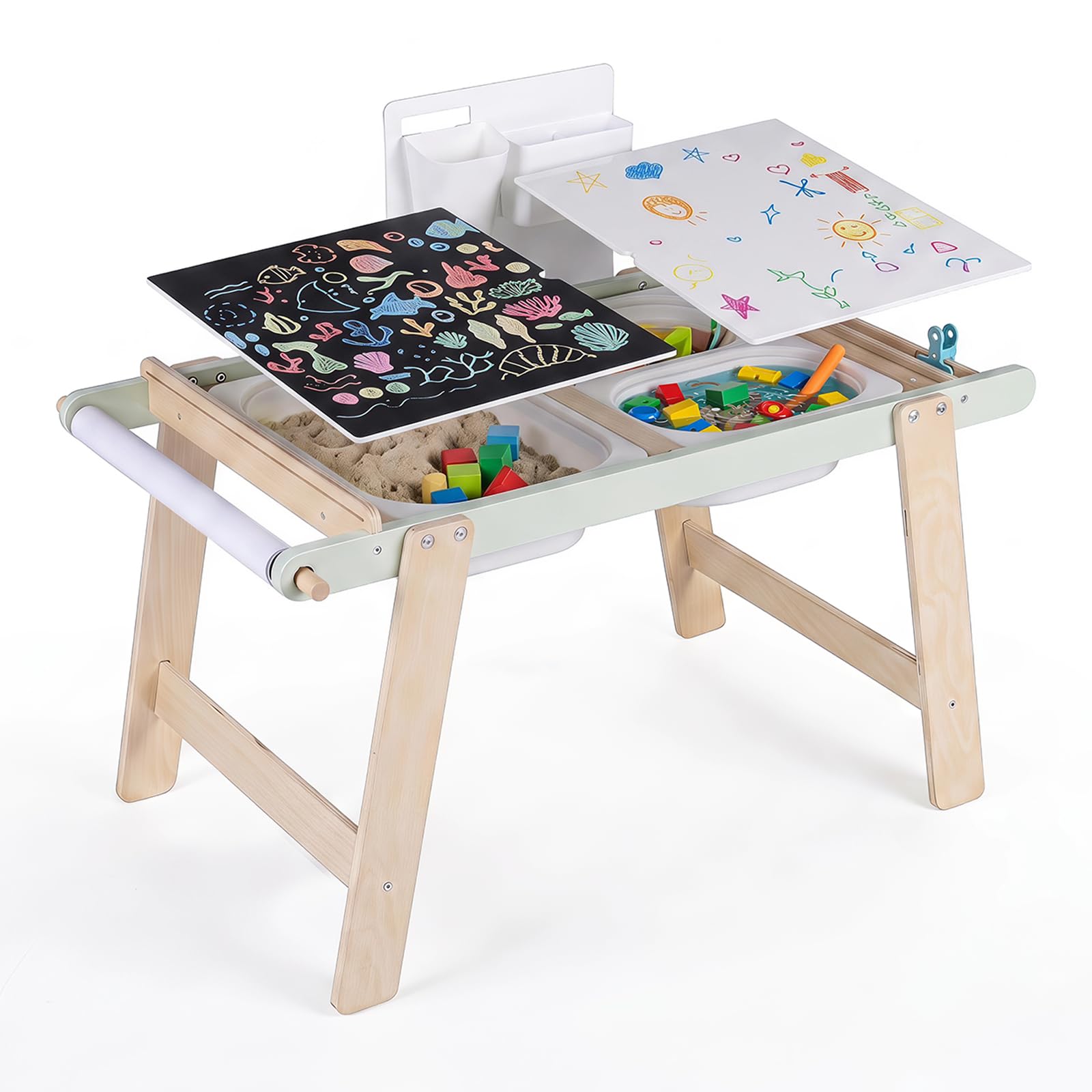 COSTWAY Tavolo Sensoriale per Bambini 3+ Anni, con Pannello Bifacciale