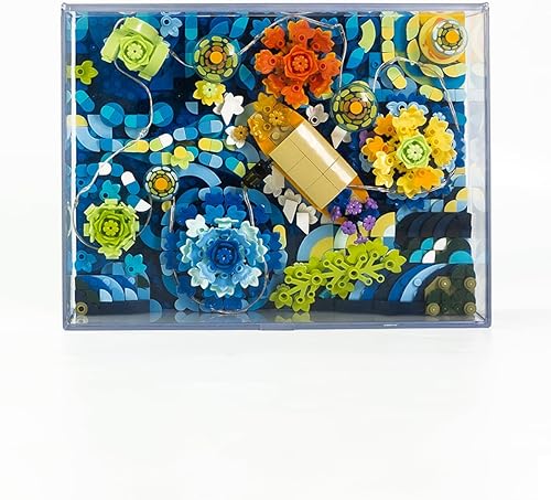 Conjunto de construcción de juguete de noche estrellada, regalo de conjunto de pintura para adultos, mini bloques de construcción proyecto de arte