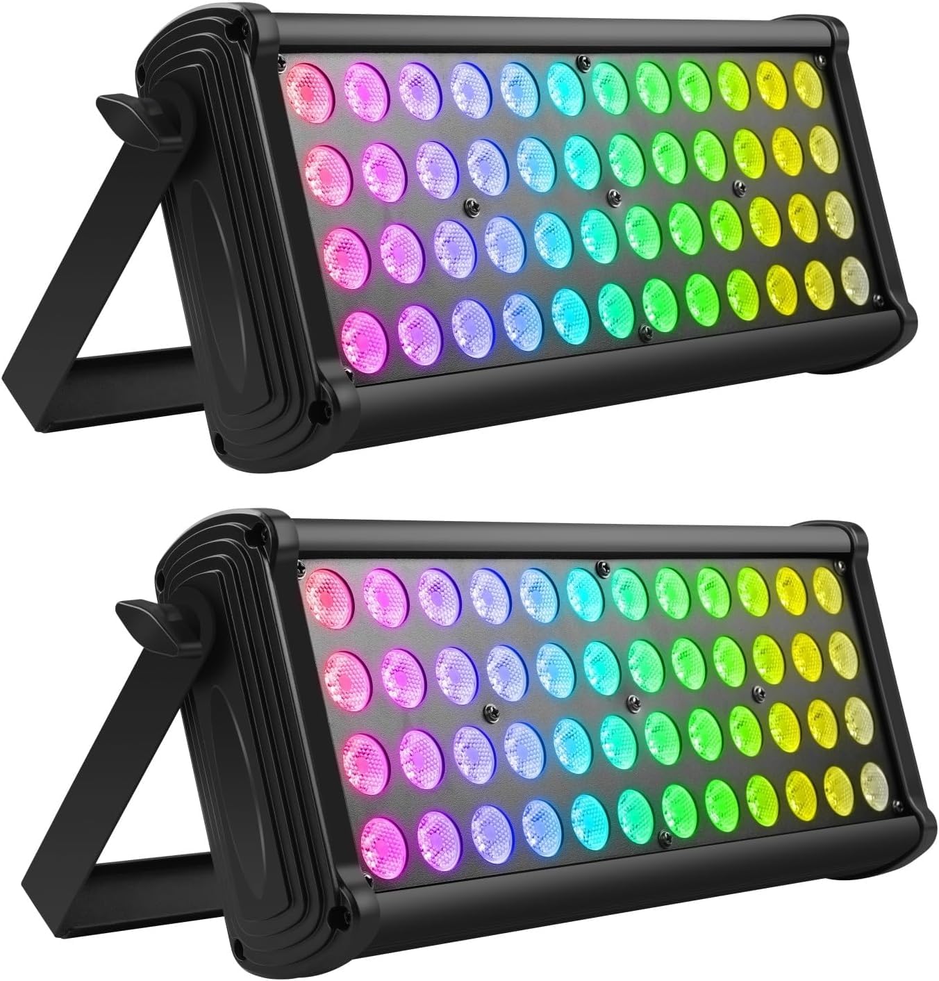48 RGB 3 en 1 LED Wallwasher Barra Luminosa, Luce da Palcoscenico Luci Discoteca, Strobo Faretto Effetti Luce per DJ Feste Nozze Halloween Natale, 2 pezzo