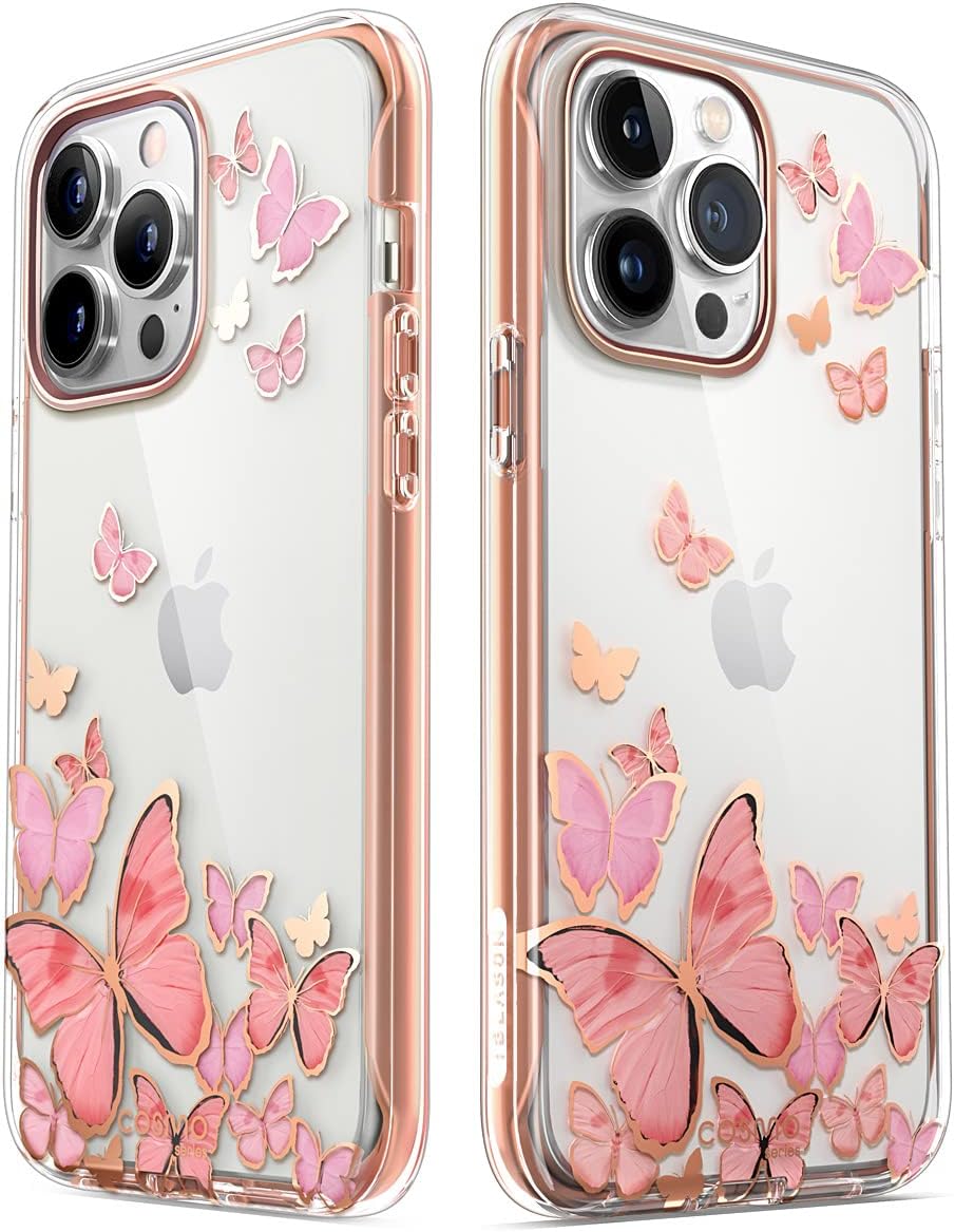 i-Blason Glitter Case for iPhone 14 Pro Max (6.7 Inch) Mobile Phone Case 360 Degree Case Bumper Protective Cover [Cosmo] with Screen Protector 2022 Edition (Pinkfly)