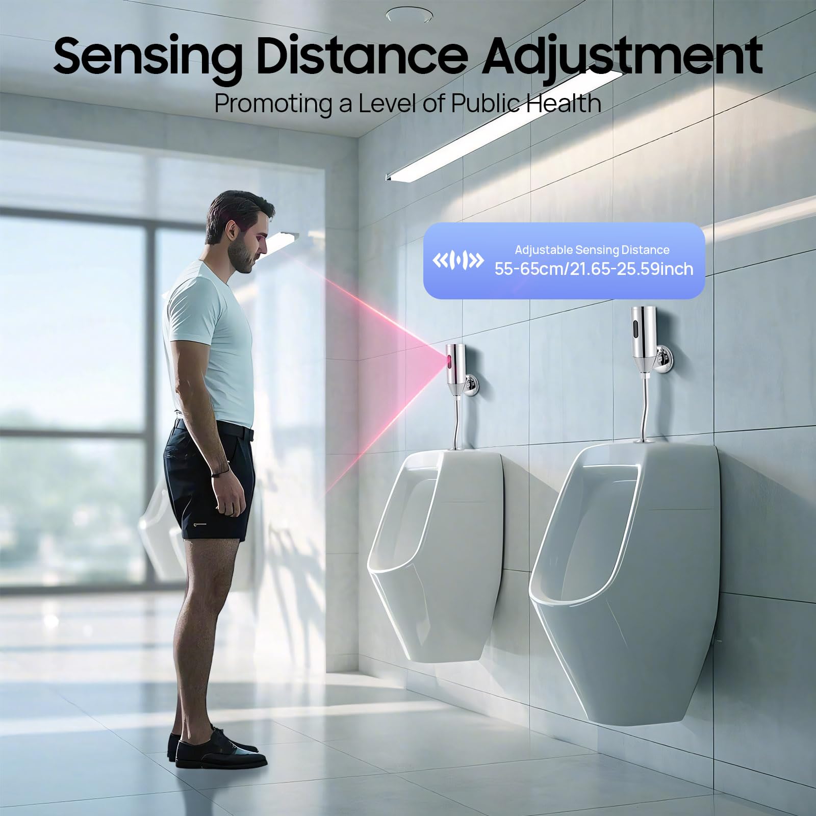Urinoir met sensor Aloni Viora Mat Wit achteraansluiting