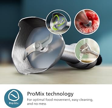 Philips Hand Blender 5000 Series, 1200W ProMix Technology, Black