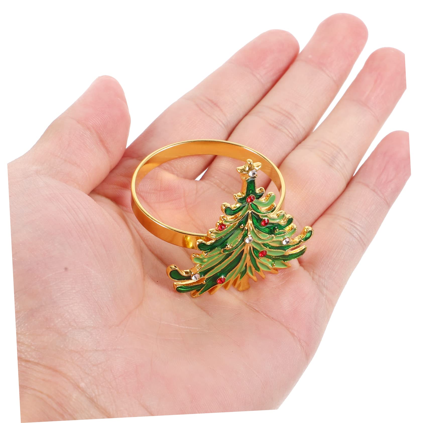 12 Stück Serviettenringe mit Weihnachtsbaum Motiv aus Metall Leicht zu Reinigen und Leicht für Cafés und Partys als Festliche Weihnachtsdeko