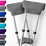 Vive Crutch Pads & Hand Grips - Padding for Walking Arm Crutches - Universal Underarm Padded Forearm Handle Pillow Covers for Hand Grips - Soft Foam Armpit Accessories for Adults, Kids (Gray)