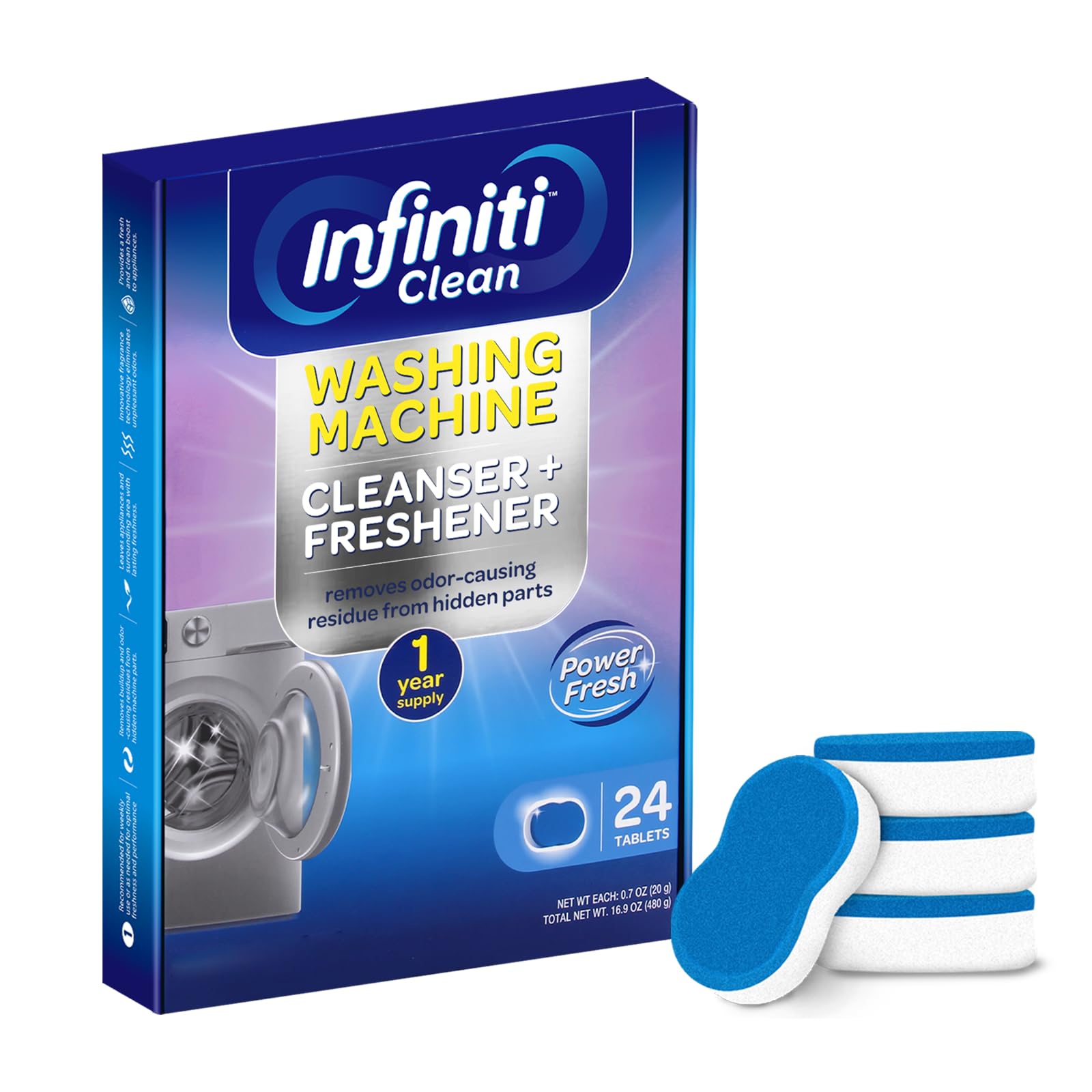 Amazon.com: Infiniti Clean Washing Machine Cleaner Tablets 24 Pack