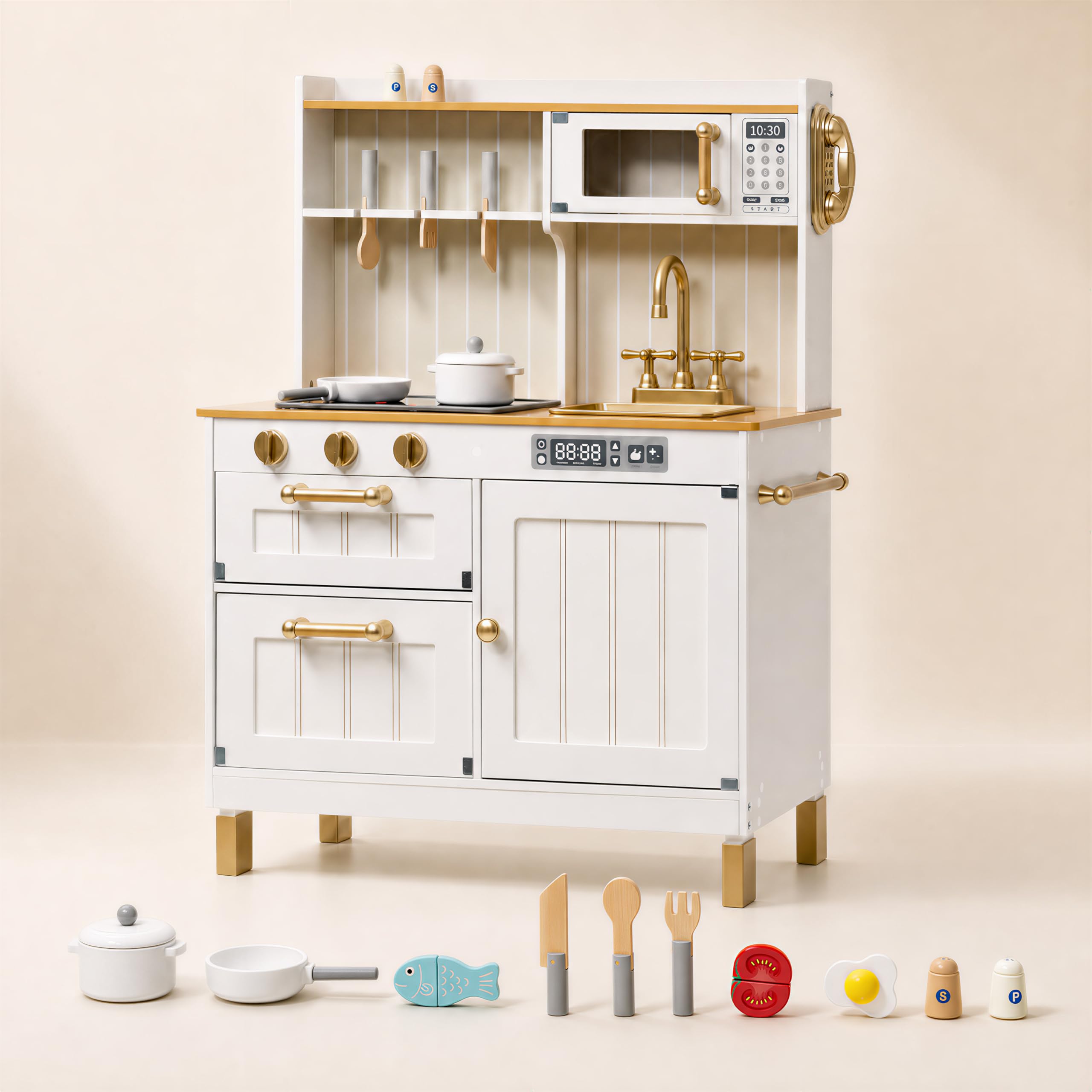 Amazon | おままごと キッチン 木製 子供 キッチンセット プレイ