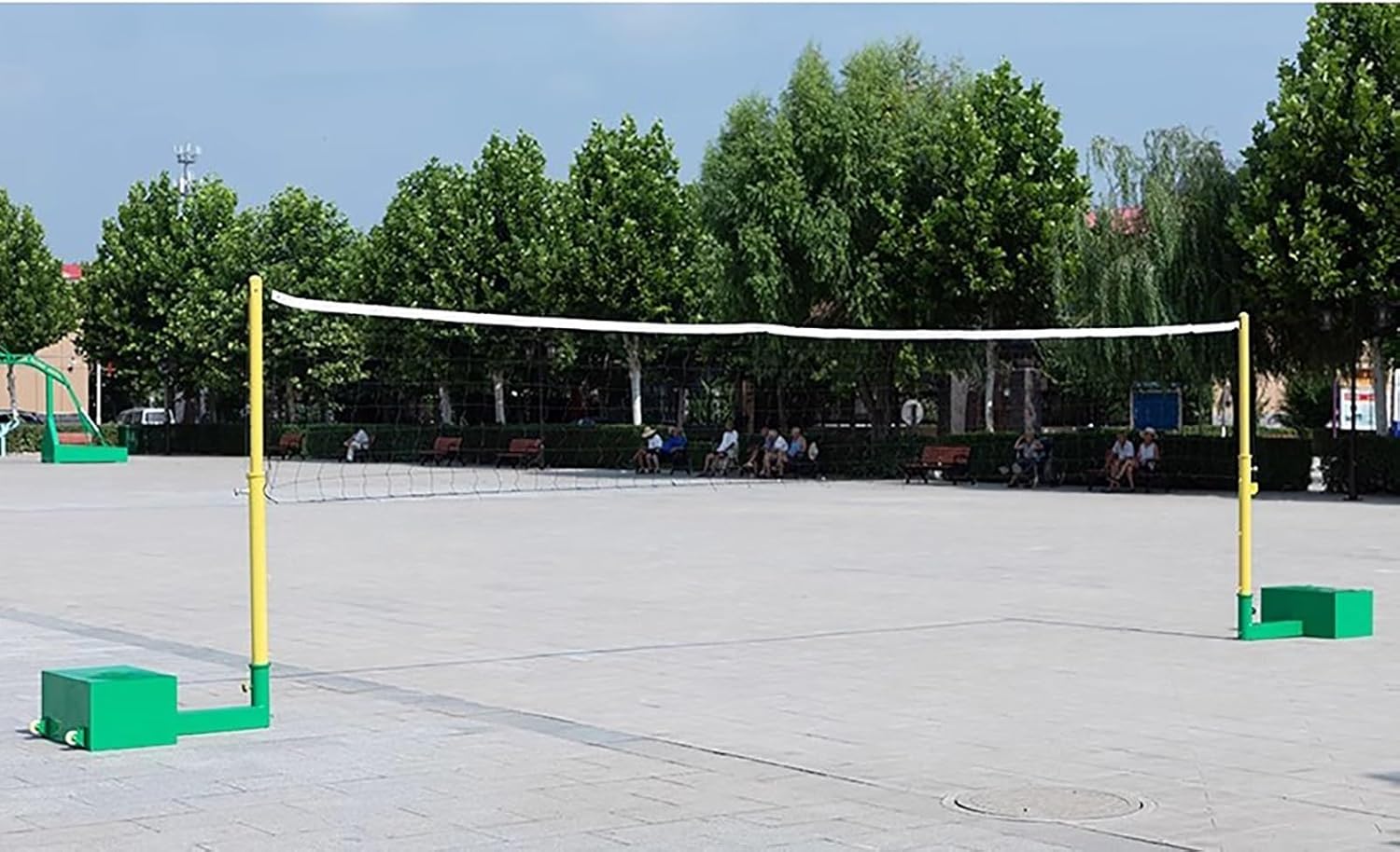 WDJBPSH Portable Volleyball Badminton Combo Set, Large Recreational Sports Nets with Weighted Base & Replacement Netting, Adjustable Pickleball Training Equipment